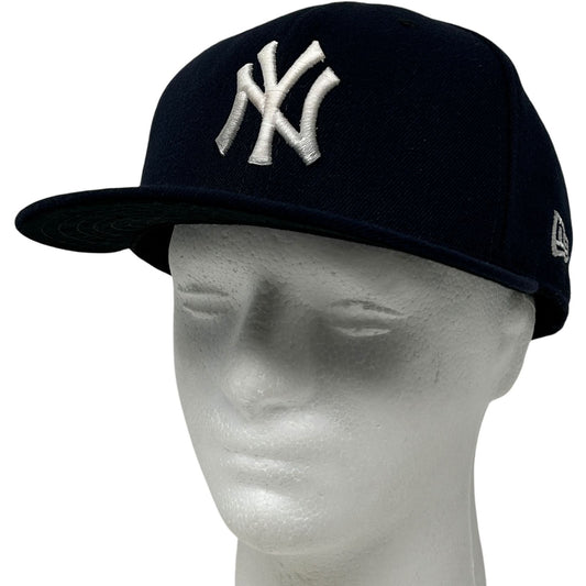 New York Yankees Hat Baseball Cap Fitted 7 3/8 New Era 59Fifty Made In USA Blue