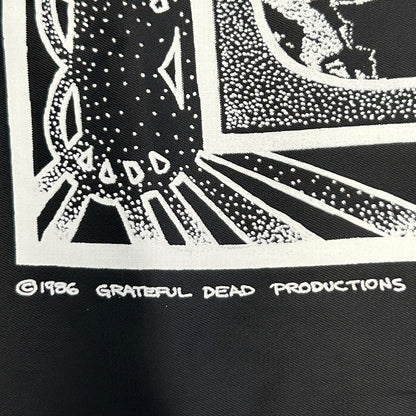Nikry Co 1986 Grateful Dead Productions Vintage Graphic T-Shirt in Black, Front View
