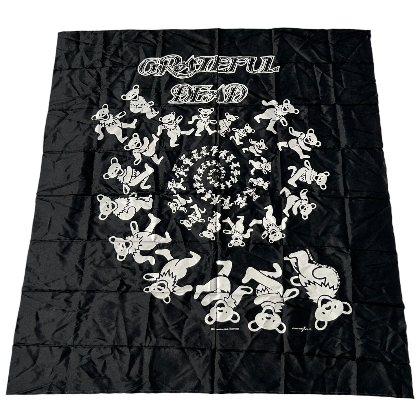 Grateful Dead Black Blanket featuring Spiral Dancing Bears Design in Large Size