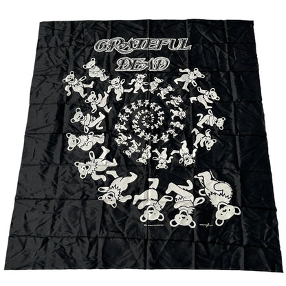 Grateful Dead Black Blanket featuring Spiral Dancing Bears Design in Large Size