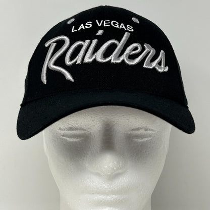 Las Vegas Raiders Script Baseball Hat Cap NFL Black 47 Brand Flex Fitted OSFA