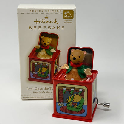 Hallmark Keepsake Christmas Ornament Jack-in-the-Box Bear, colorful design with music and movement