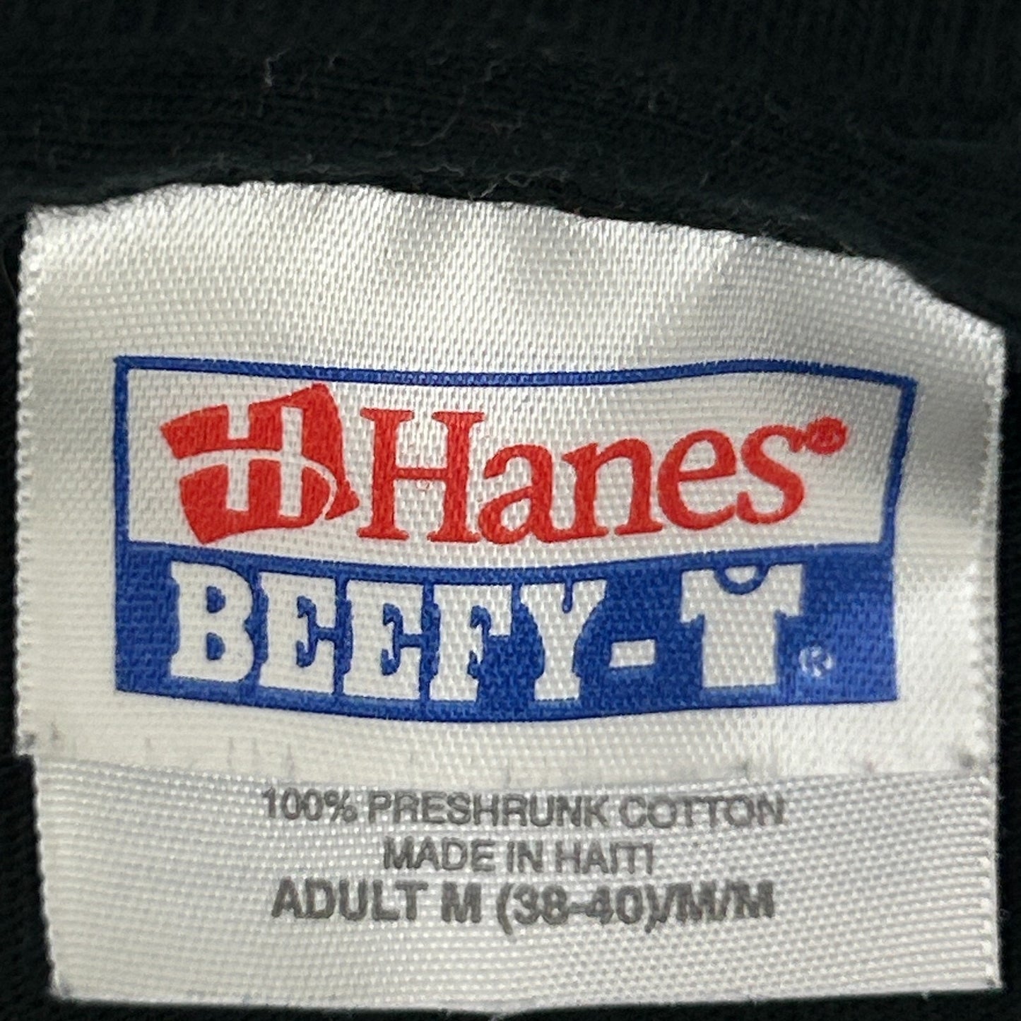 Hanes Beefy-T Vintage Jazz Festival T Shirt in Black, Size Medium, Front View