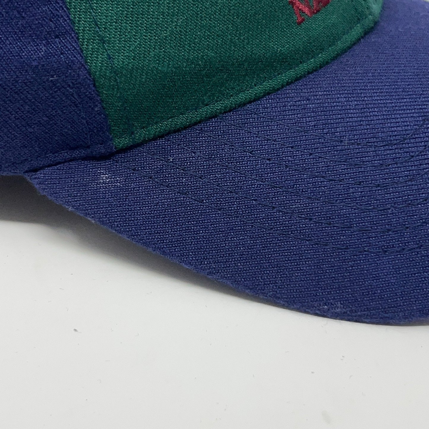Hard Rock Cafe Vintage Hat in Blue and Green with Front View - rock hard cafe