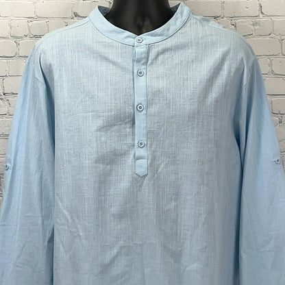 Hardaddy Light Blue Button-Up Shirt with Long Sleeves and Front View Display