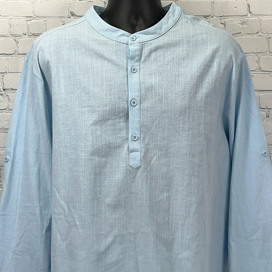 Hardaddy Light Blue Button-Up Shirt with Long Sleeves and Front View Display