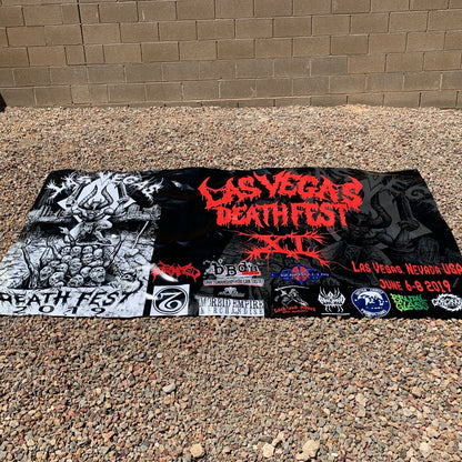 Las Vegas Deathfest Heavy Metal Banner with Various Logos on Black Background, 2019 Edition