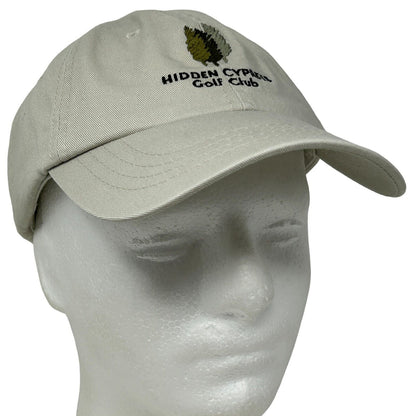 Town Talk Beige Cap with Hidden Cypress Golf Club Logo, Front View, Adjustable Fit