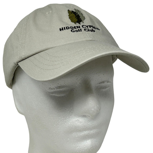 Town Talk Beige Cap with Hidden Cypress Golf Club Logo, Front View, Adjustable Fit
