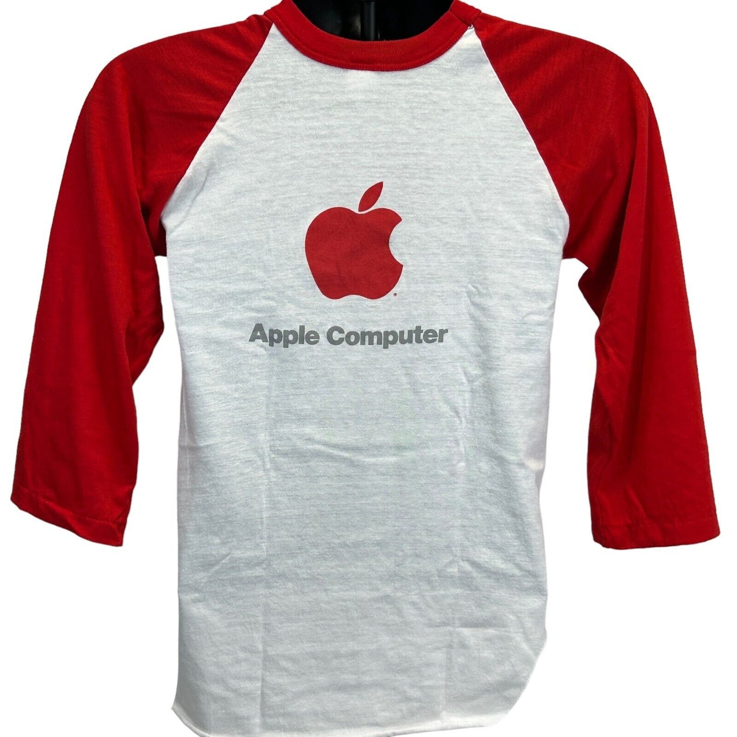 Vintage Apple Computers Raglan T Shirt Mens XS Picasso Macintosh 128K 80s Red