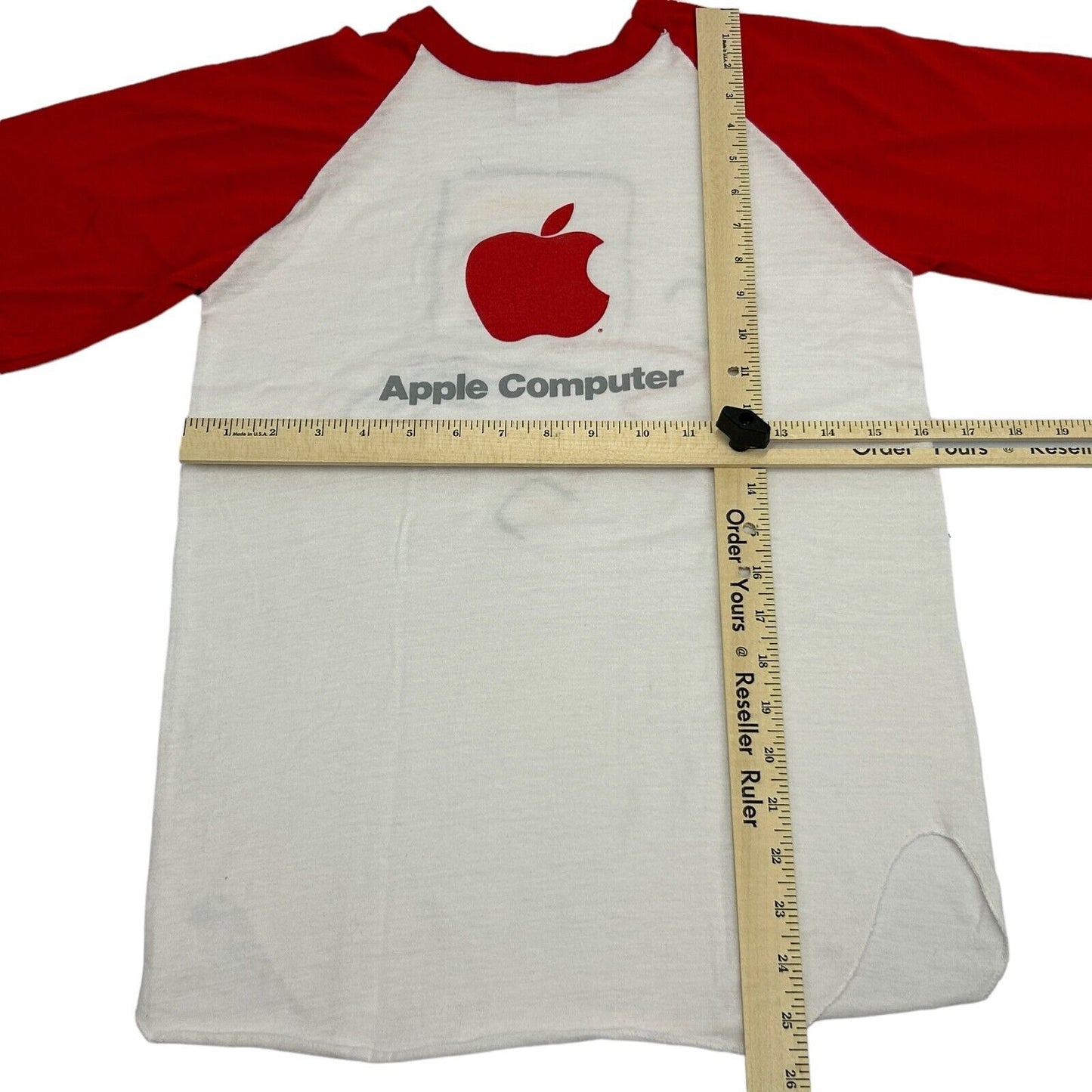 Vintage Apple Computers Raglan T Shirt Mens XS Picasso Macintosh 128K 80s Red