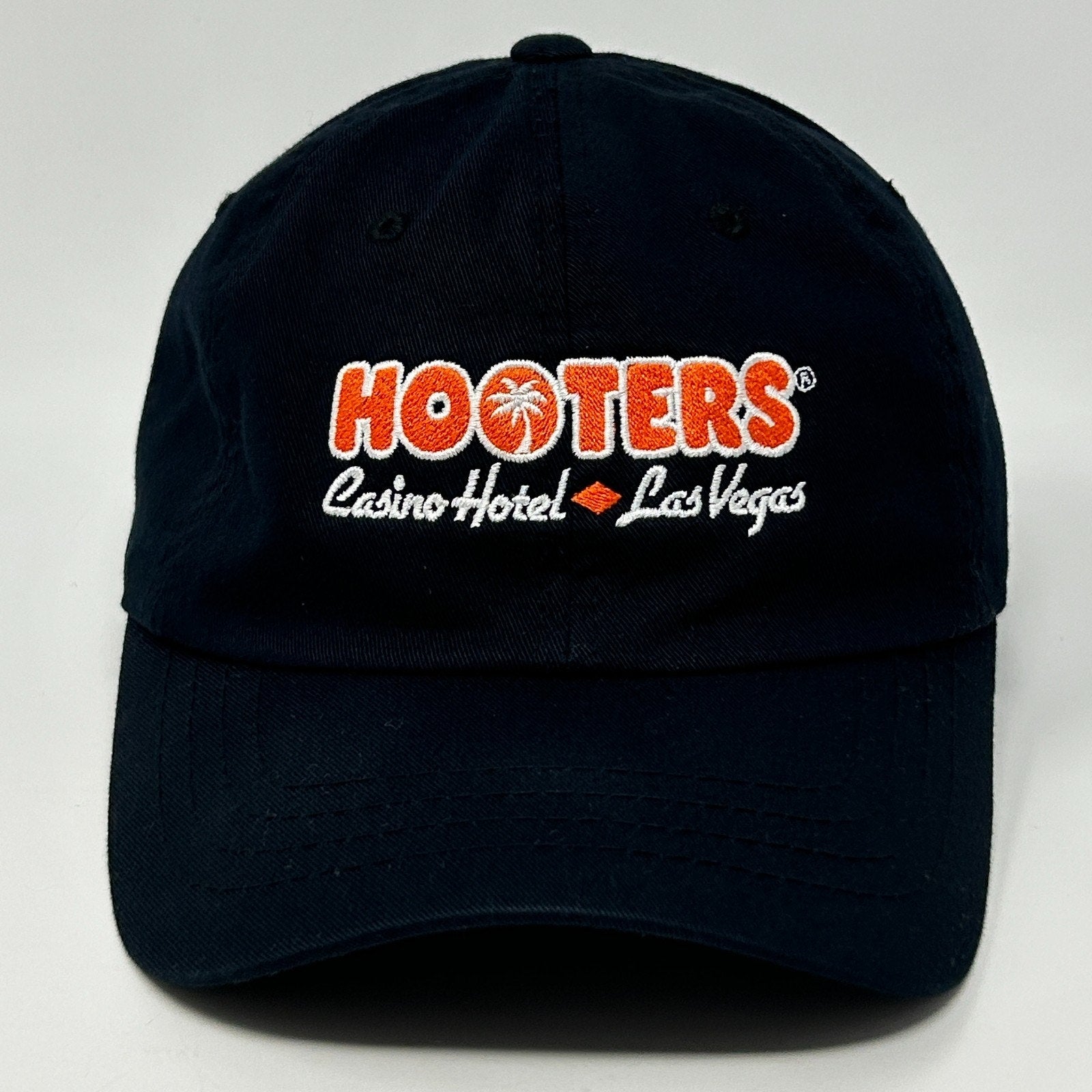 Black Hooters Baseball Cap with Logo, Front View, Casual Adjustable Fit for Fans