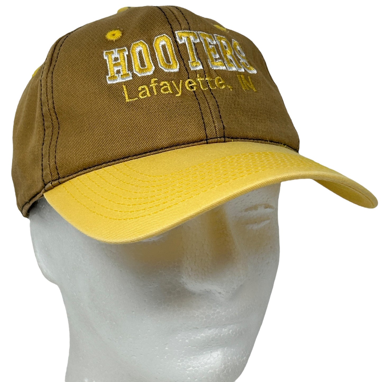Vintage 90s Hooters Lafayette Indiana Hat Baseball Cap 6 Panel Snapback Brown