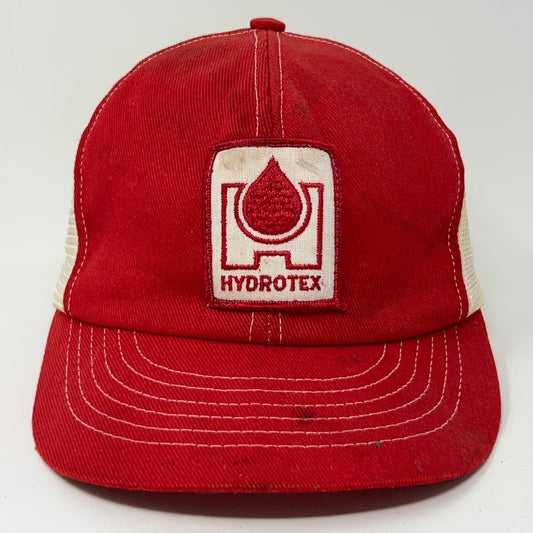 Swingster vintage red Hydrotex trucker hat with adjustable size and distinctive logo