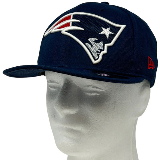 New England Patriots Hat Baseball Cap Fitted 7 1/8 Blue New Era 59Fifty 5950 NFL