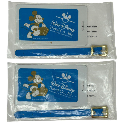 Vintage 70s 80s Walt Disney Travel Co Inc Luggage Tags Lot of 2 and 7 Stickers