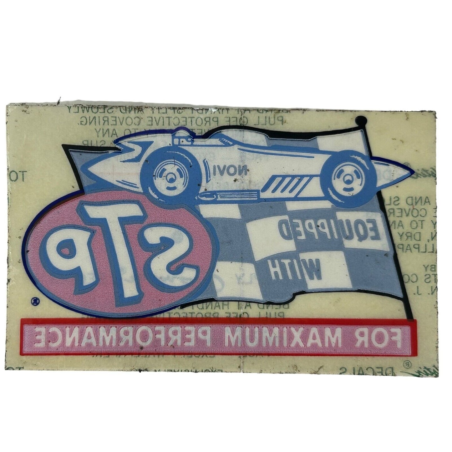 Lote antiguo de 4 pegatinas de aceite STP para carreras de autos, deportes de motor, Indy 500 NOVI, años 60 y 70