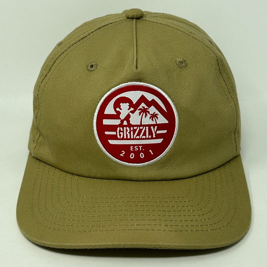 Gorra de béisbol con cinta de agarre Grizzly, gorra para patinar, skater, patinaje, snapback, color beige