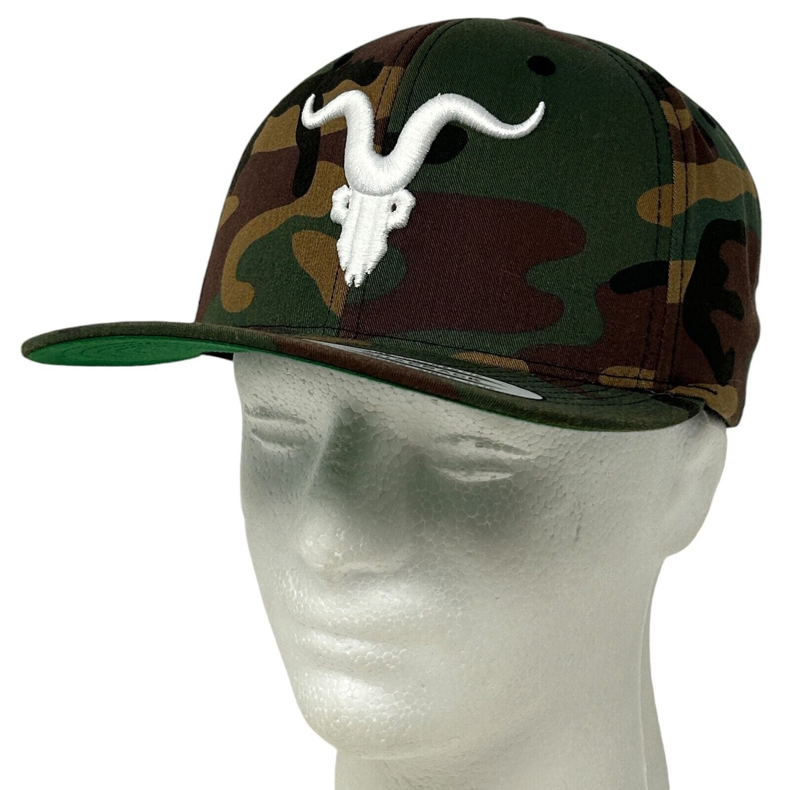 Yupoong Camo Cap featuring a white Ignite Vape logo on the front view with a flat brim.