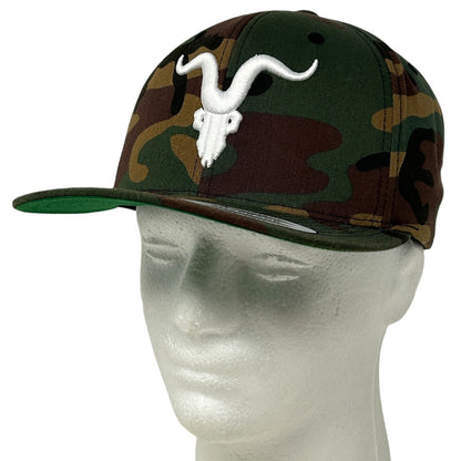 Yupoong Camo Cap featuring a white Ignite Vape logo on the front view with a flat brim.