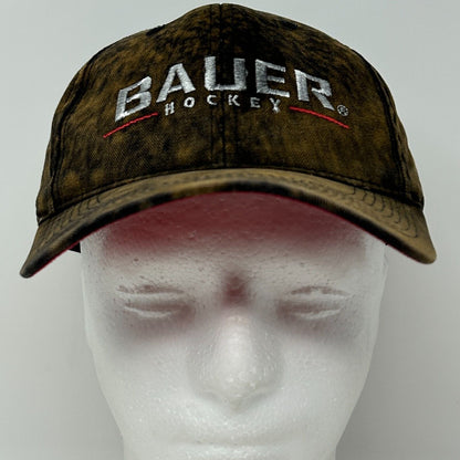 Bauer Hockey Baseball Hat Cap Canadian Flag Canada Bleach Spotted Tie Dye Brown