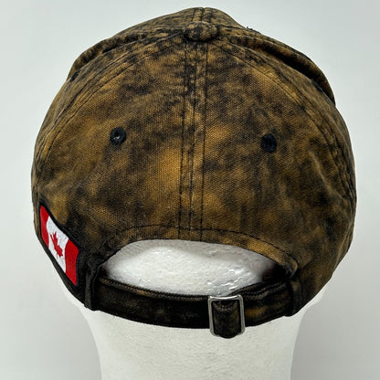 Bauer Hockey Baseball Hat Cap Canadian Flag Canada Bleach Spotted Tie Dye Brown