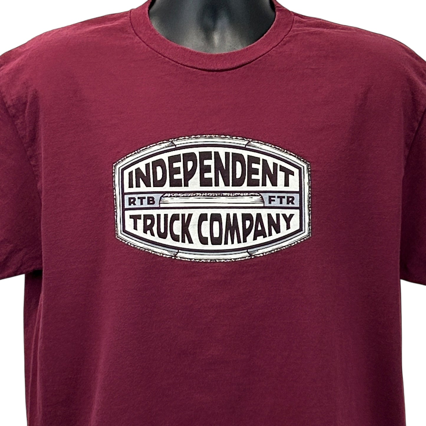 Maroon T-Shirt featuring front logo of Independent Truck Company in bold design