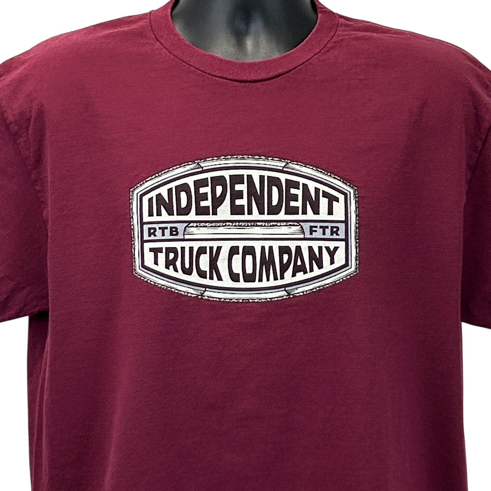 Maroon T-Shirt featuring front logo of Independent Truck Company in bold design