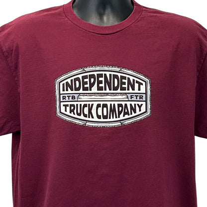Maroon T-Shirt featuring front logo of Independent Truck Company in bold design