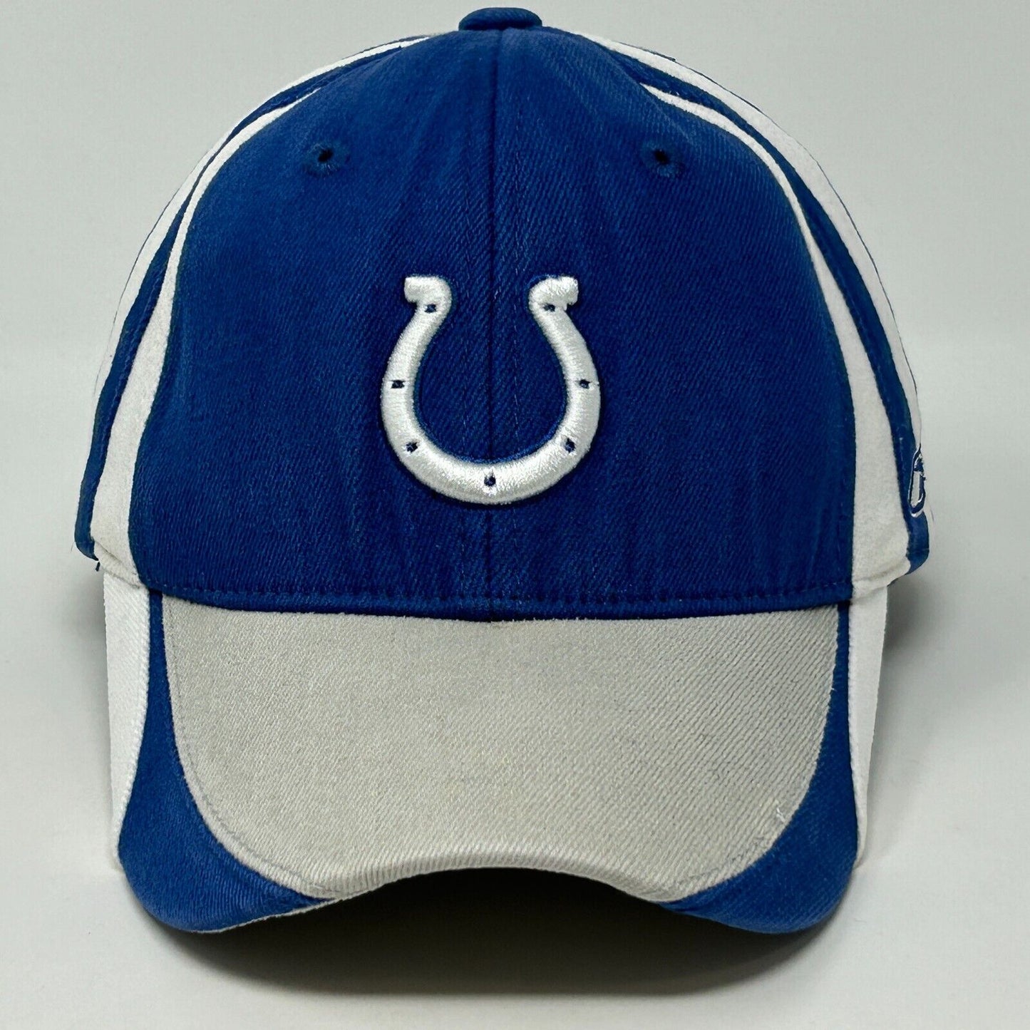 Reebok Indianapolis Colts Blue Cap with White Panels and Embroidered Horseshoe Logo on Front