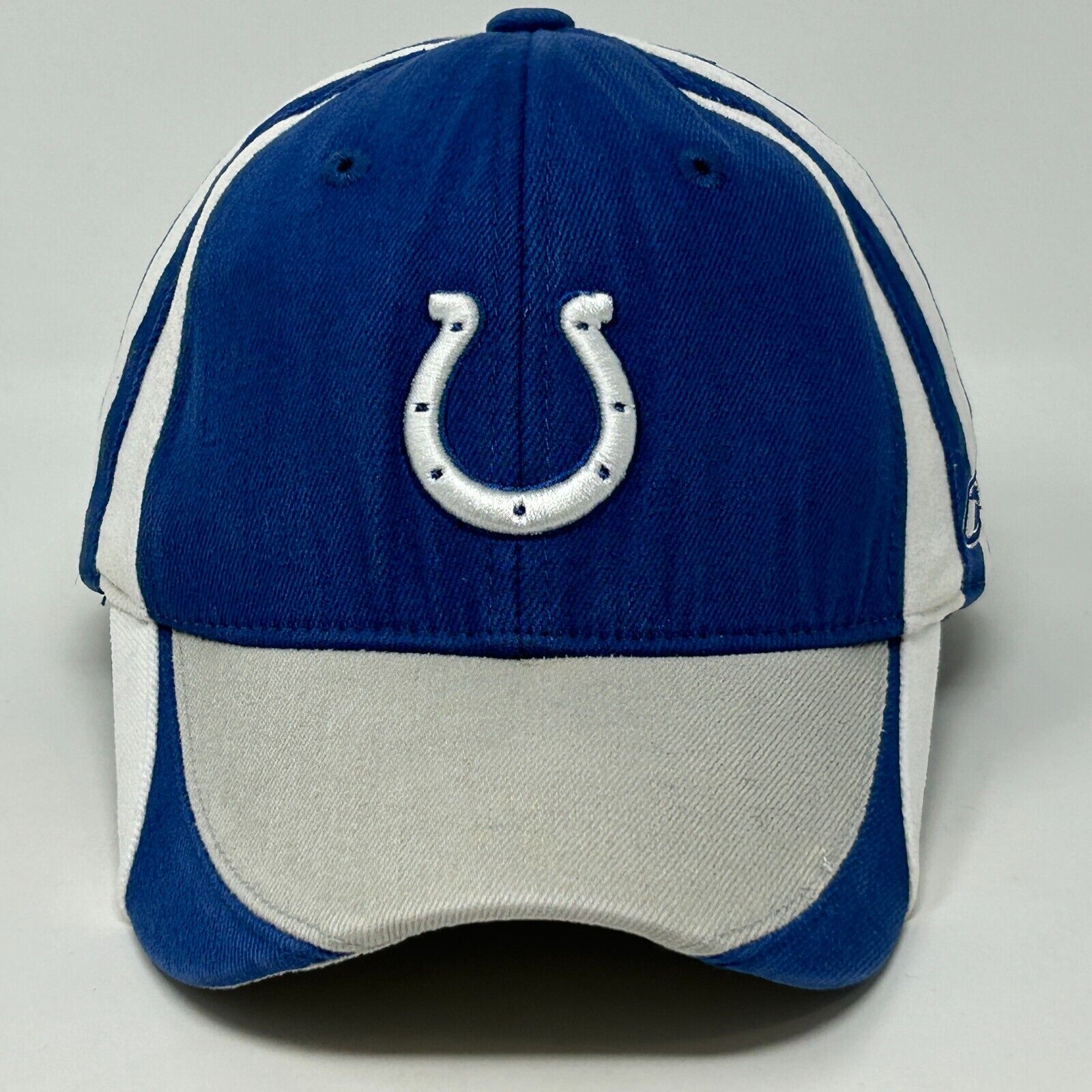 Reebok Indianapolis Colts Blue Cap with White Panels and Embroidered Horseshoe Logo on Front