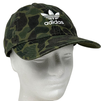 Adidas Trefoil Camouflage Dad Hat Baseball Cap Womens Army Camo Strapback Green