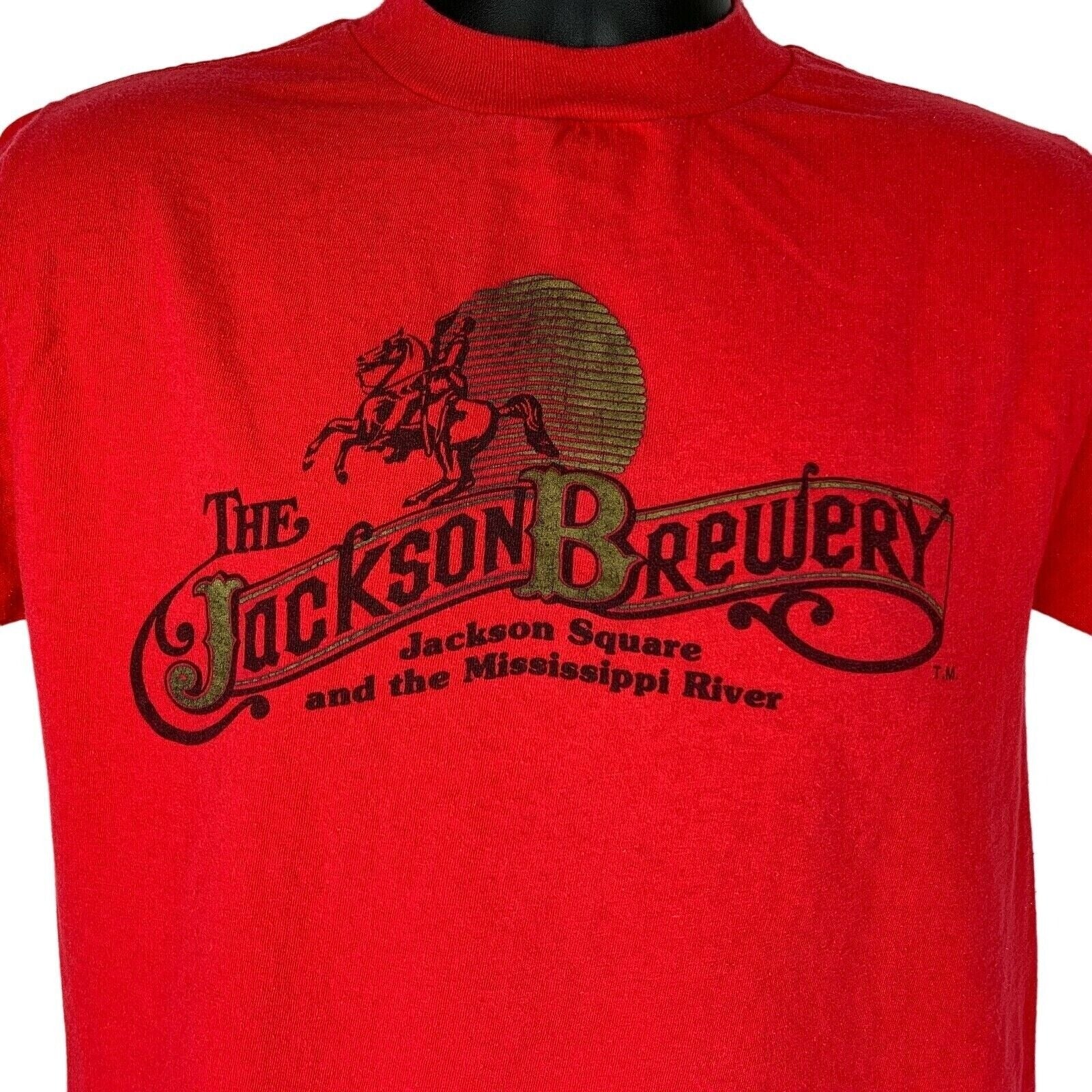 Red Anvil T-Shirt featuring New Orleans Jackson Brewery graphic on the front