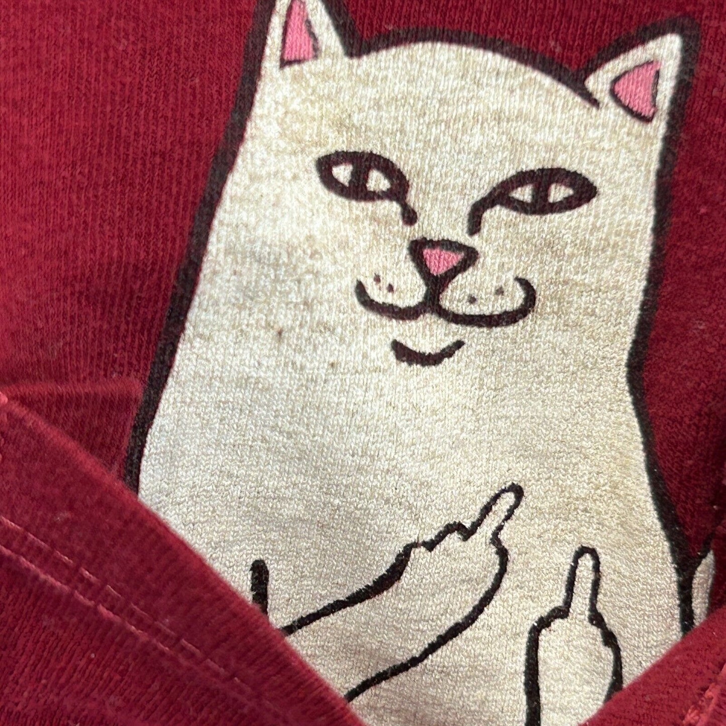 RIPNDIP Lord Nermal Cat T 恤 男式小号滑板口袋 T 恤 红色