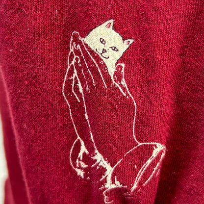 RIPNDIP Lord Nermal Cat T 恤 男式小号滑板口袋 T 恤 红色