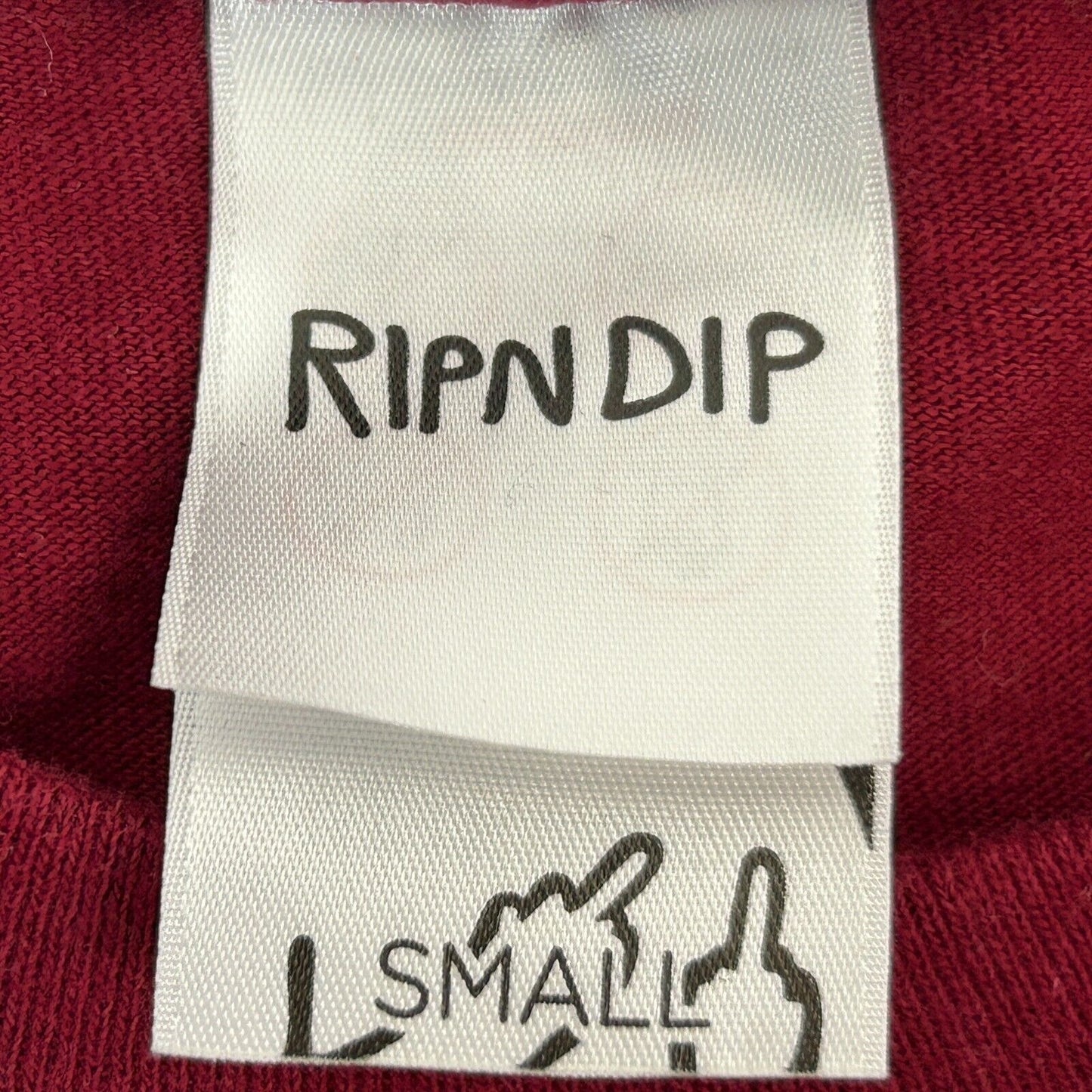 RIPNDIP Lord Nermal Cat T 恤 男式小号滑板口袋 T 恤 红色