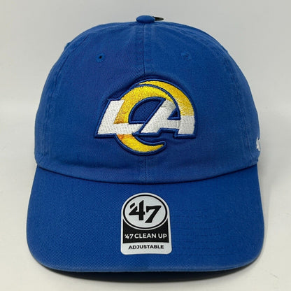 Los Angeles LA Rams Dad Hat Baseball Cap NFL 47 Brand Clean Up Strapback Blue