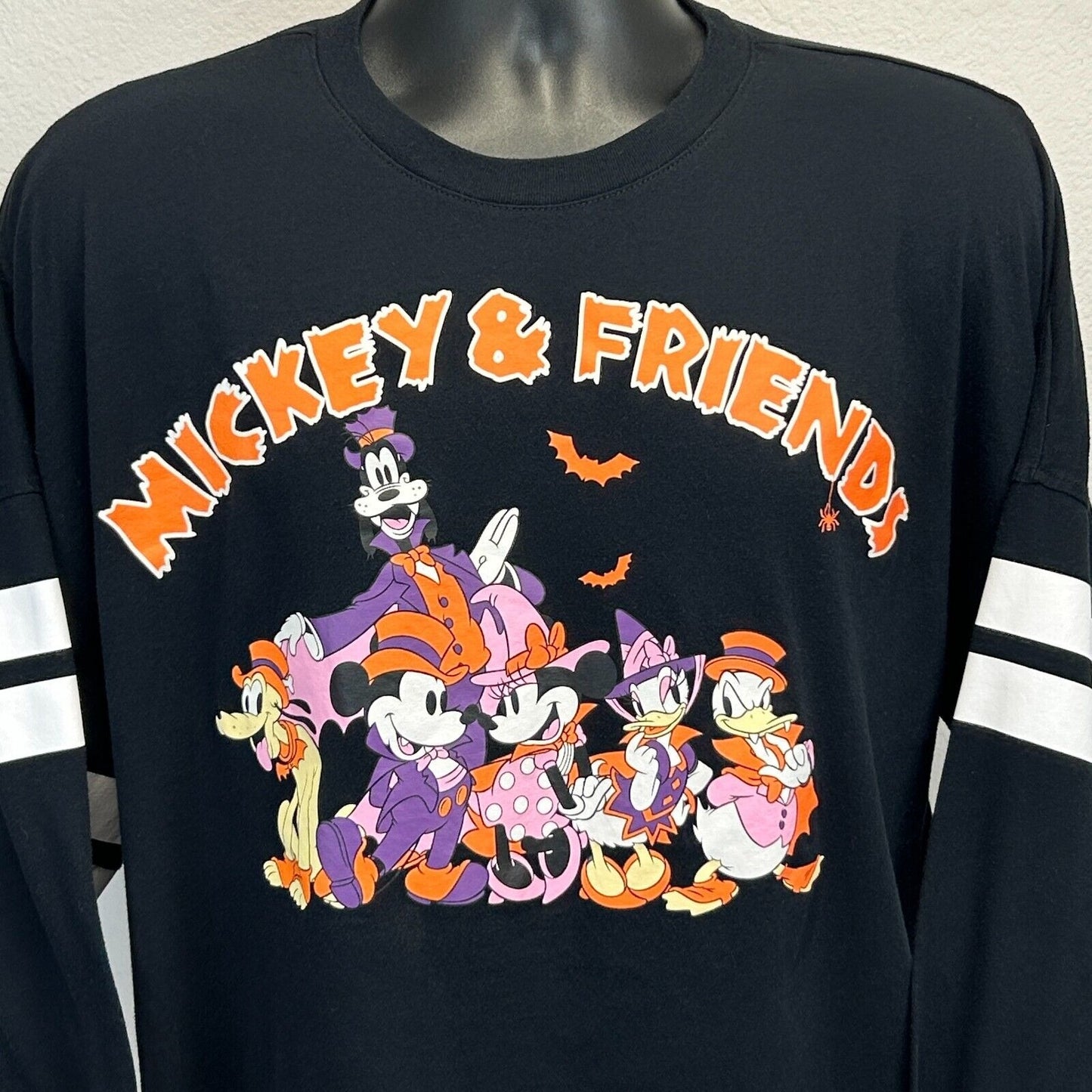 Mickey and Friends Boo Crew T Shirt Womens Large Halloween Walt Disney Tee Black