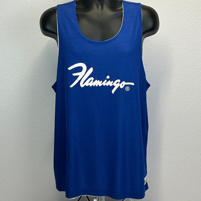 Flamingo Casino Tank Top Mens Large Basketball Jersey Las Vegas Gambling Blue