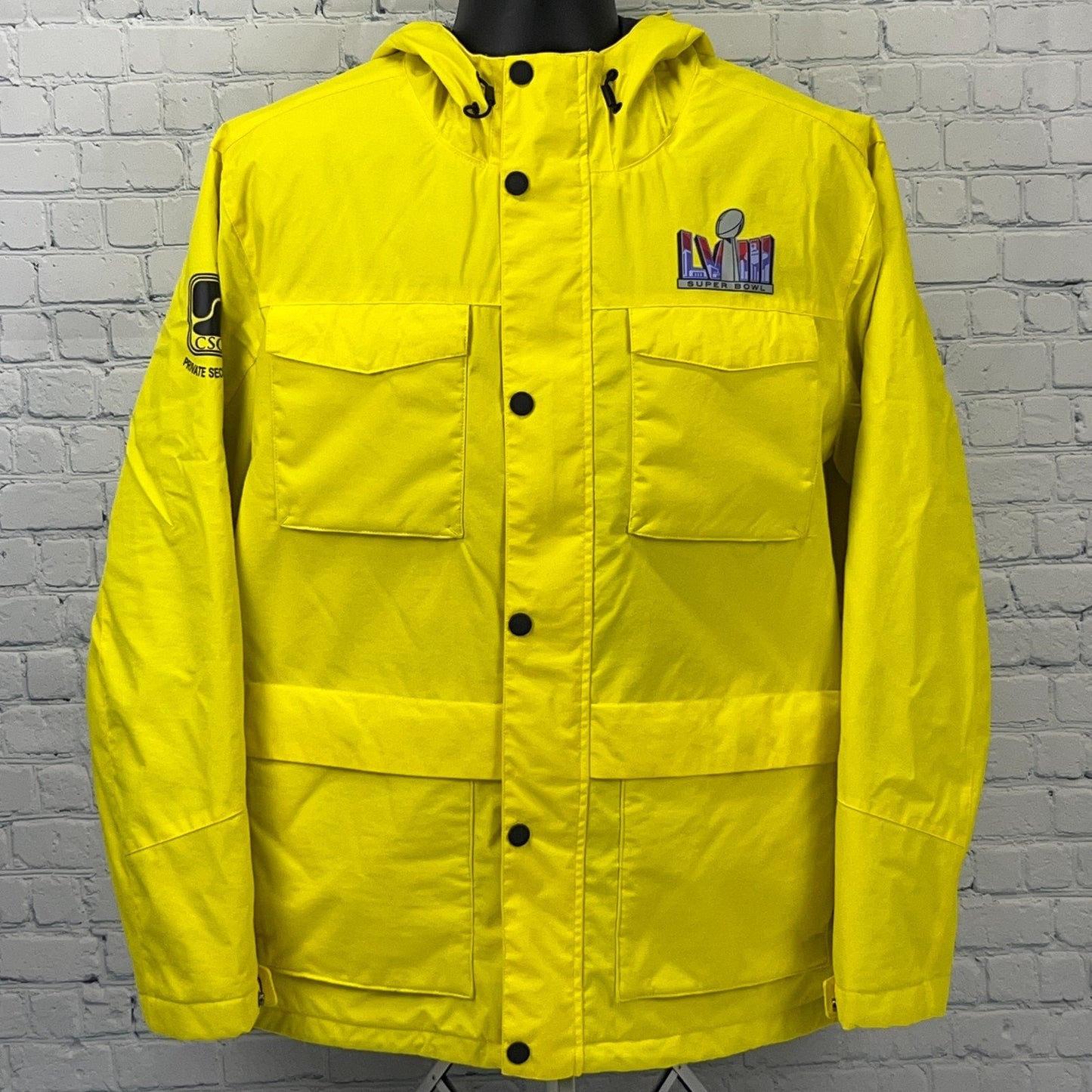 NFL Kansas City Chiefs Jacket in yellow, modern style, featuring front pockets and hood