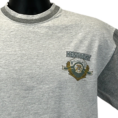 Gray Kentucky Wildcats T-Shirt with front logo detail and contrasting sleeve design
