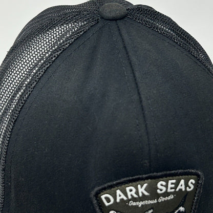 Dark Seas Division Shark Trucker Hat Baseball Cap Fishing Mesh Snapback Black