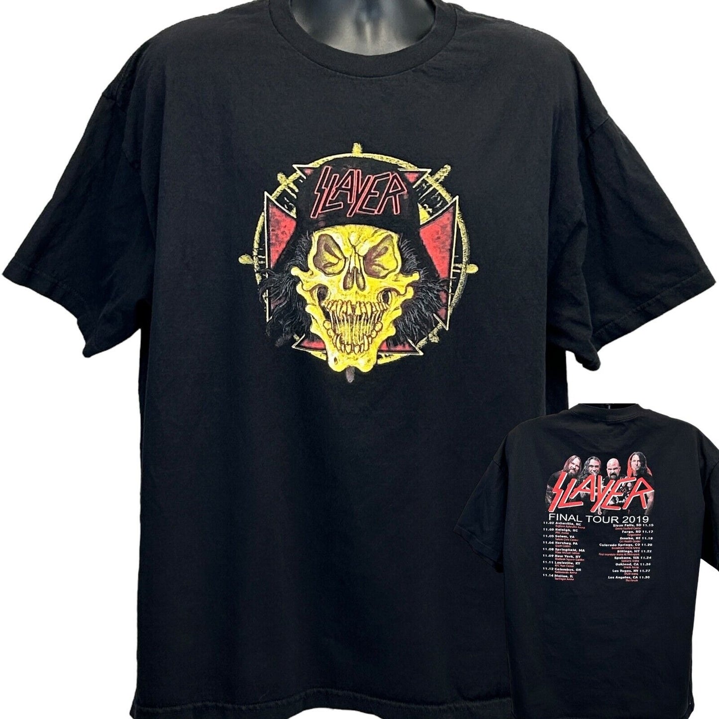 Slayer 2019 Final Tour T Shirt Mens 2XL Concert Wehrmacht Demon Skull Black