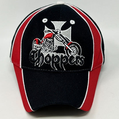 Choppers Biker Baseball Hat Cap Motorcycle Hog Six Panel Strapback Black