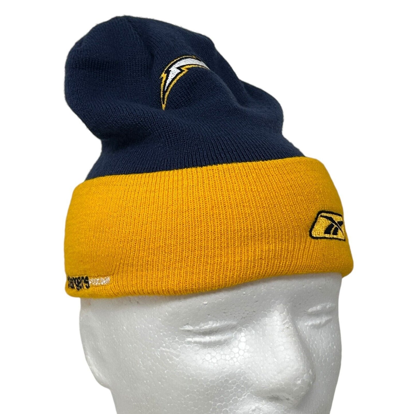 Los Angeles LA Chargers Cuffed Beanie Cap Toque Winter Hat NFL Reebok Blue