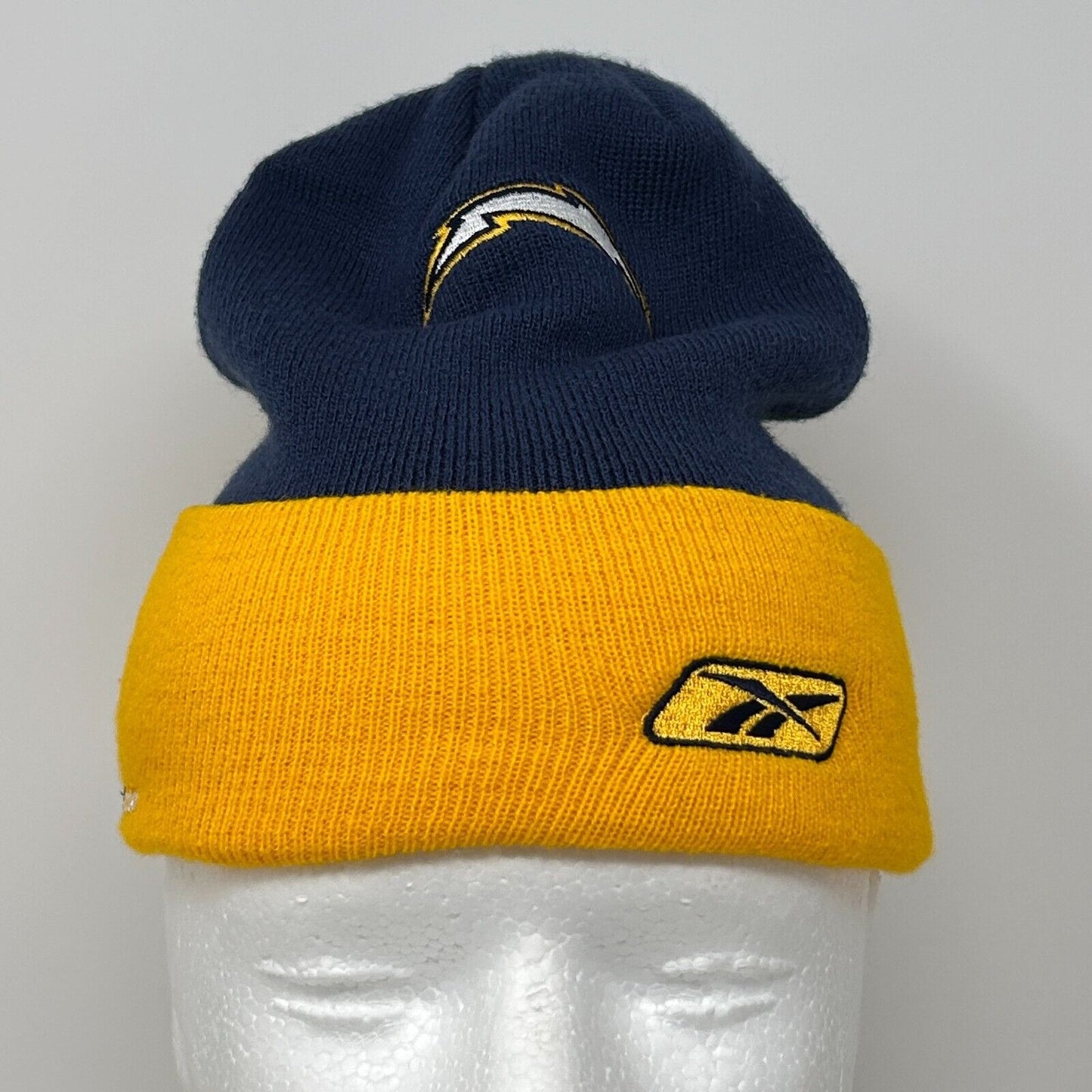 Los Angeles LA Chargers Cuffed Beanie Cap Toque Winter Hat NFL Reebok Blue