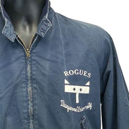 Vintage Duquesne University Dukes Jacket Mens Medium 50s Rogues Catholic Blue