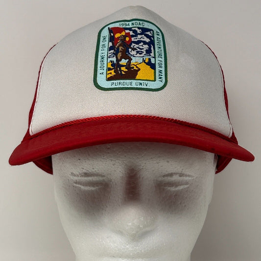 Vintage NOAC Purdue University Trucker Hat Baseball Cap Boy Scouts Snapback Red