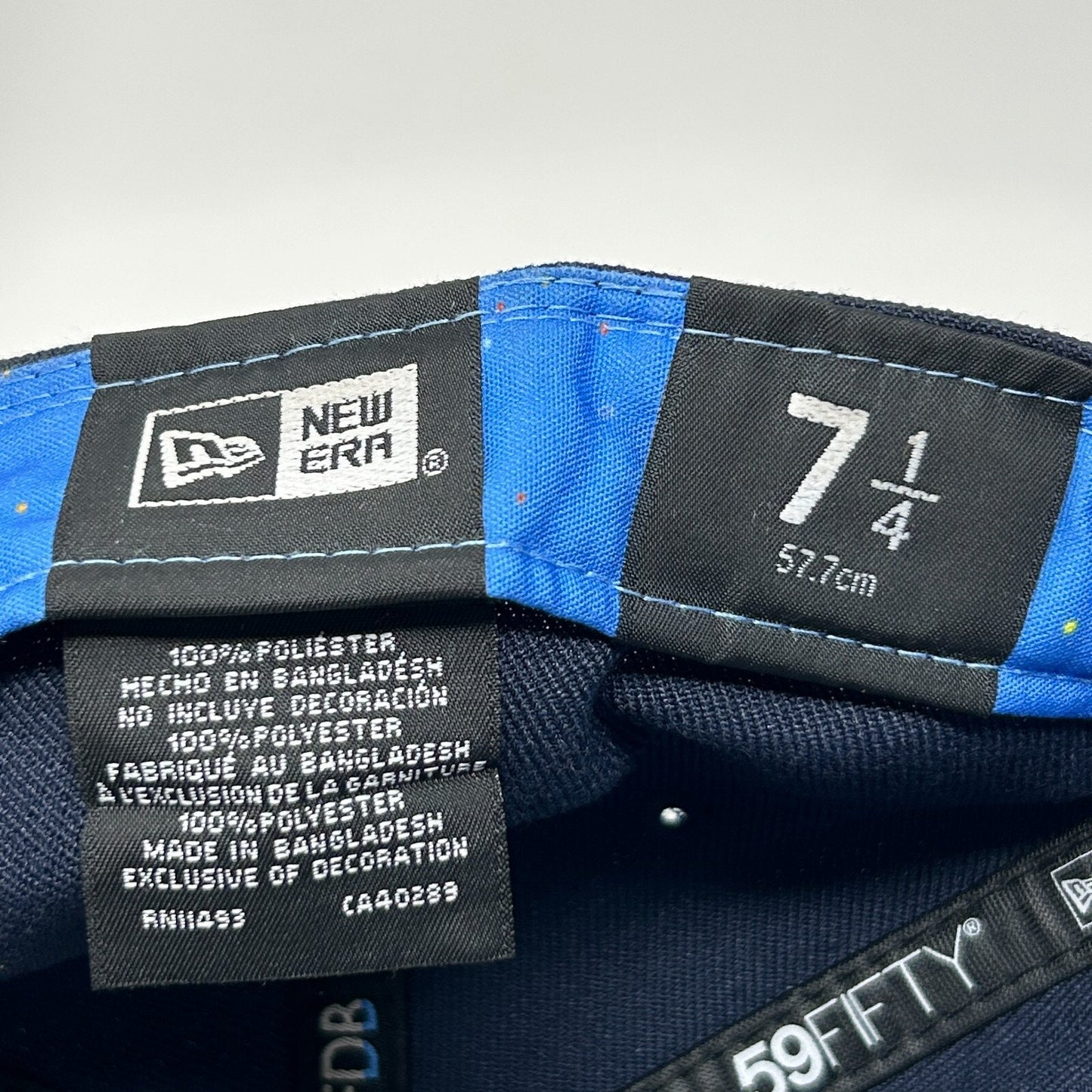 New Era 59FIFTY LA Dodgers Hat in Navy Blue size 7 1/4 front