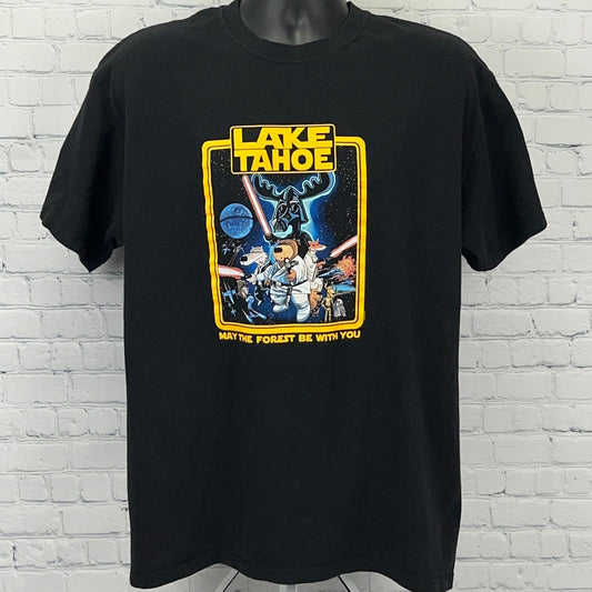 The Duck Company Black Lake Tahoe T-shirt featuring a sci-fi graphic design